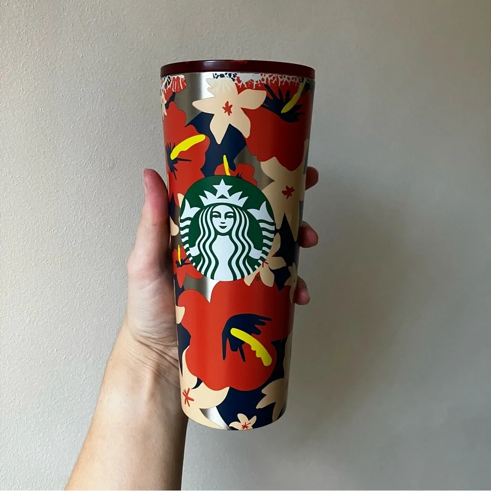 Starbucks | Tropical Hibiscus 2020 24Oz Venti Stainless Steel Cold Tumbler